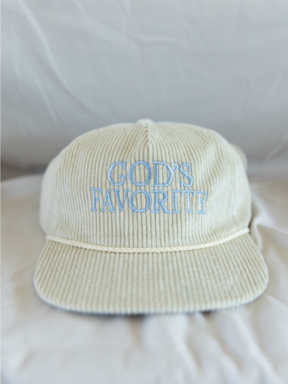 God's Favorite Cream Corduroy Cap